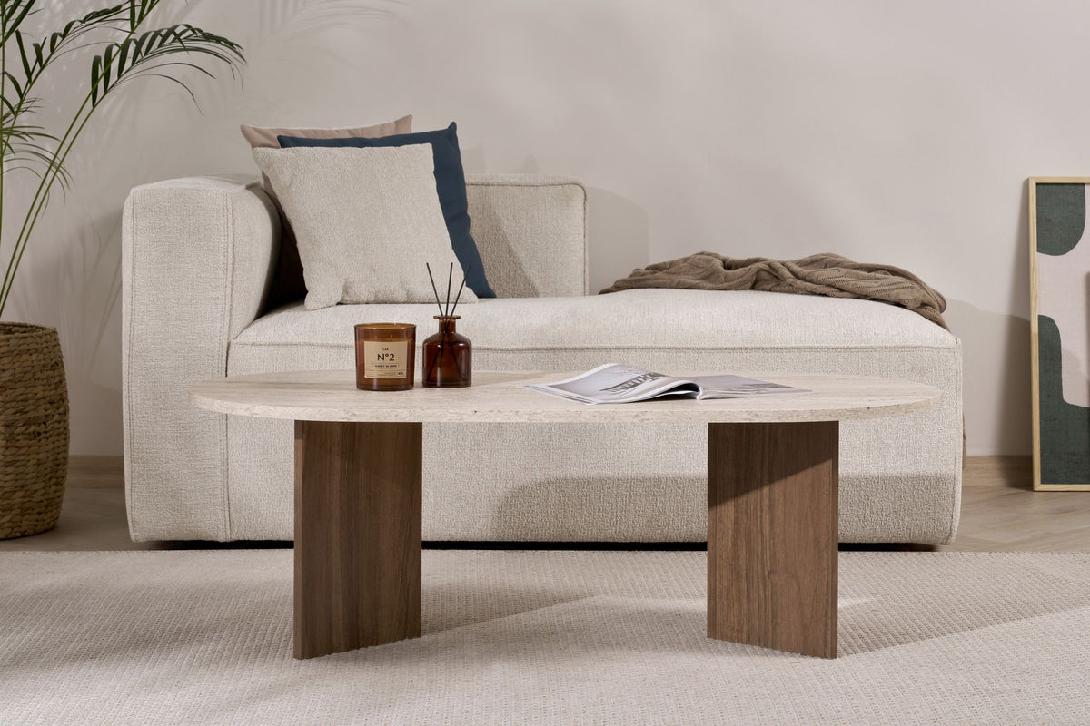 Τραπεζάκι Σαλονιού Glossa Travertine - Καρυδί 119x60x40 εκ. Μελαμίνης