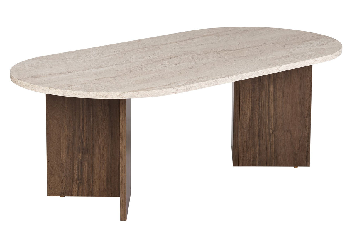 Τραπεζάκι Σαλονιού Glossa Travertine - Καρυδί 119x60x40 εκ. Μελαμίνης