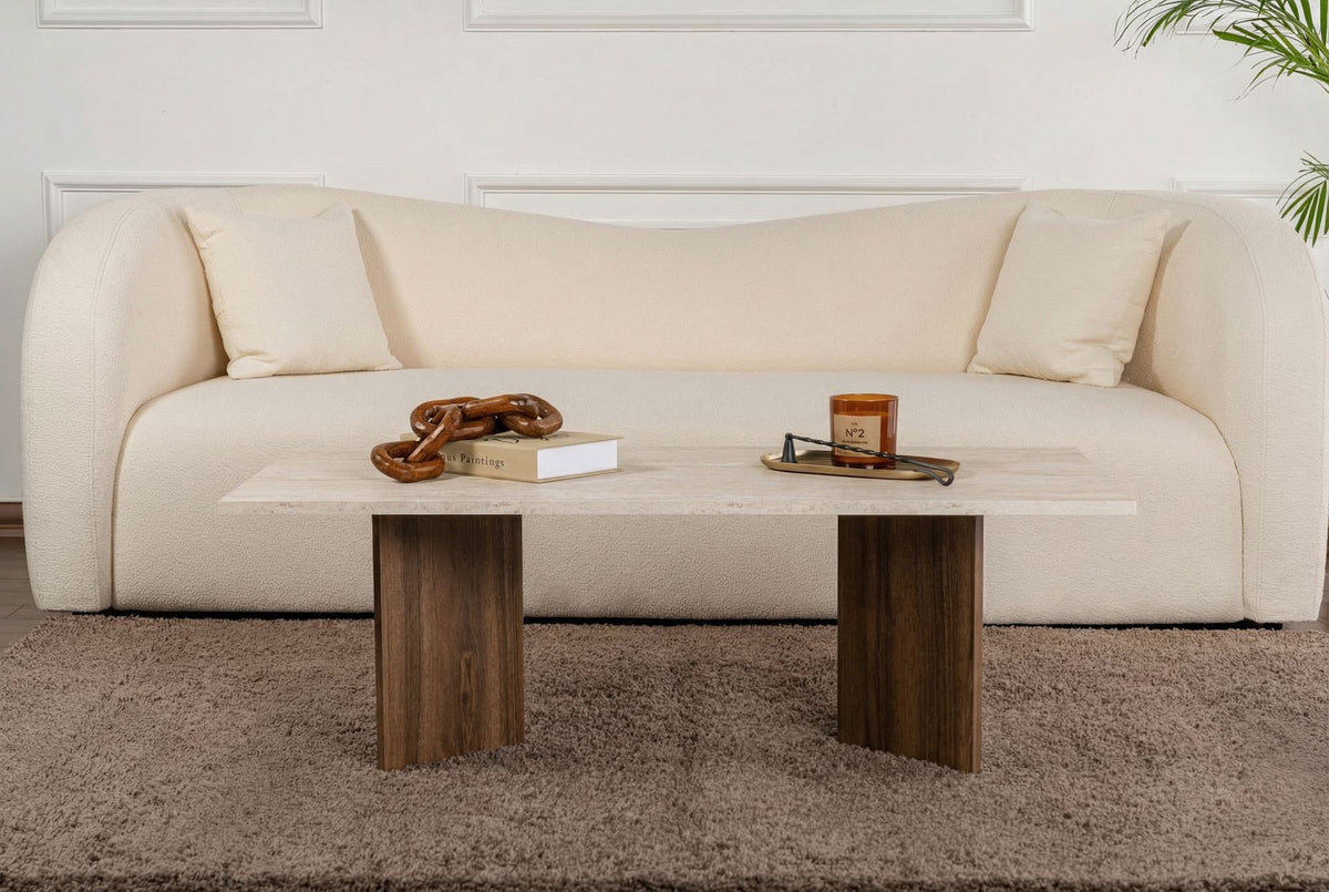 Τραπεζάκι Σαλονιού Elaia Travertine - Καρυδί Venezia 119x60x40 εκ. Μελαμίνης