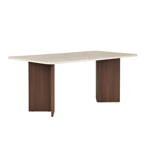 Τραπέζι Τραπεζαρίας Chalki Travertine - Καρυδί Milano 180x90x75 εκ. Μελαμίνης