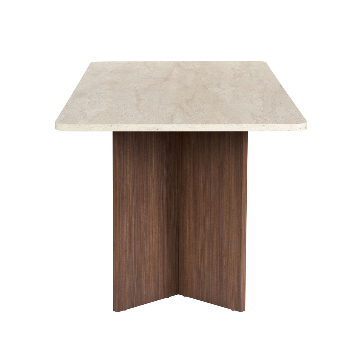Τραπέζι Τραπεζαρίας Chalki Travertine - Καρυδί Milano 180x90x75 εκ. Μελαμίνης