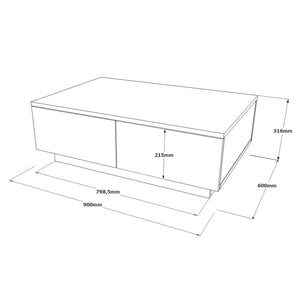 Τραπεζάκι Σαλονιού Sagri Ασημί - Ανθρακί 90x60x31.6 εκ. Μελαμίνης