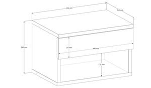 Κομοδίνο Elatou Καρυδί 44.6x31.6x29 εκ. Μελαμίνης