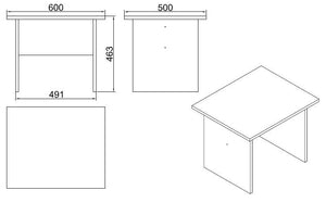 Τραπεζάκι Σαλονιού Xylia Λευκό 60x50x46.3 εκ. Μελαμίνης