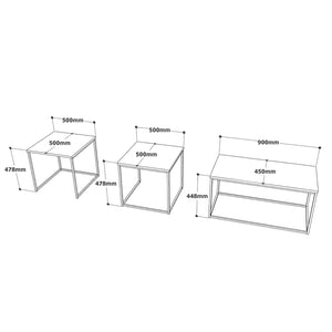 Τραπεζάκι Σαλονιού Vathys Ατλαντικό Πεύκο 50x50x47.8 εκ. Μελαμίνης