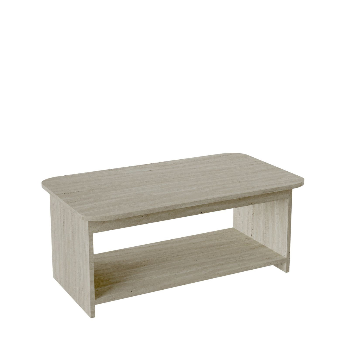 Τραπεζάκι Σαλονιού Emporeios Travertine 100x50x41.8 εκ. Μελαμίνης - Pakobazaar