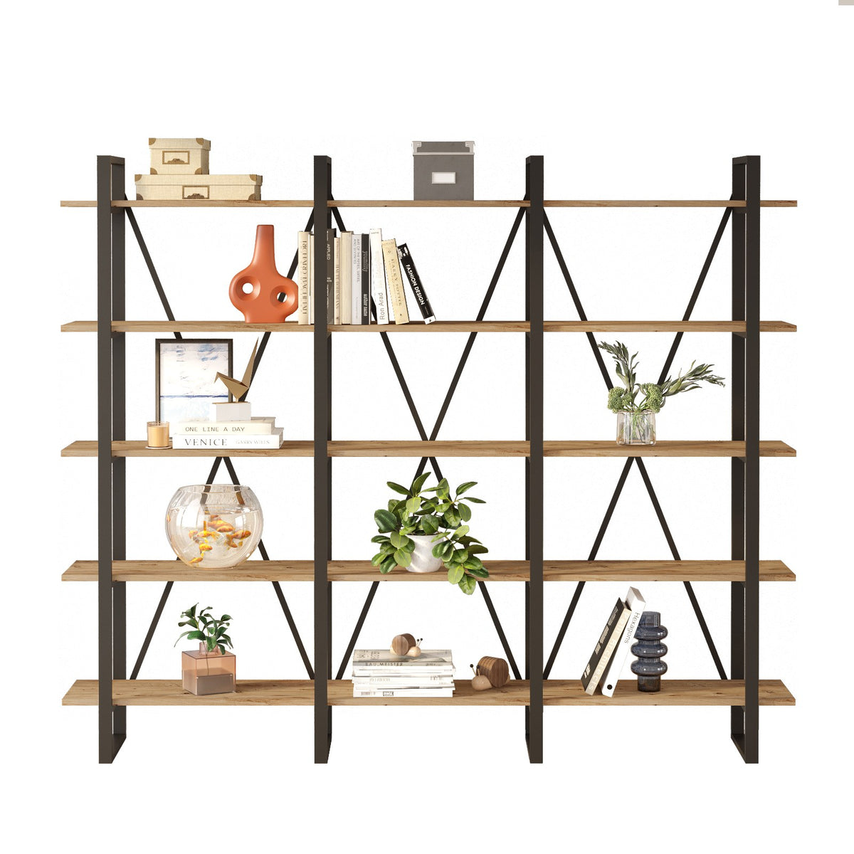 Βιβλιοθήκη Amfilochia Ατλαντικό Πεύκο 219.6x34x180 εκ. Μελαμίνης