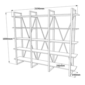 Βιβλιοθήκη Amfilochia Ατλαντικό Πεύκο 219.6x34x180 εκ. Μελαμίνης