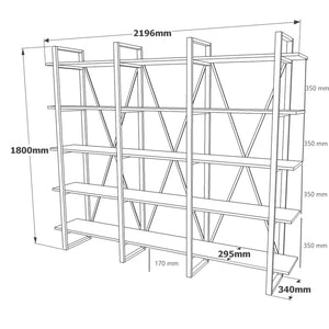 Βιβλιοθήκη Amfilochia Ατλαντικό Πεύκο 219.6x34x180 εκ. Μελαμίνης