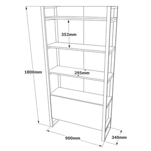 Βιβλιοθήκη Amfipoli Ατλαντικό Πεύκο 90x34x180 εκ. Μελαμίνης