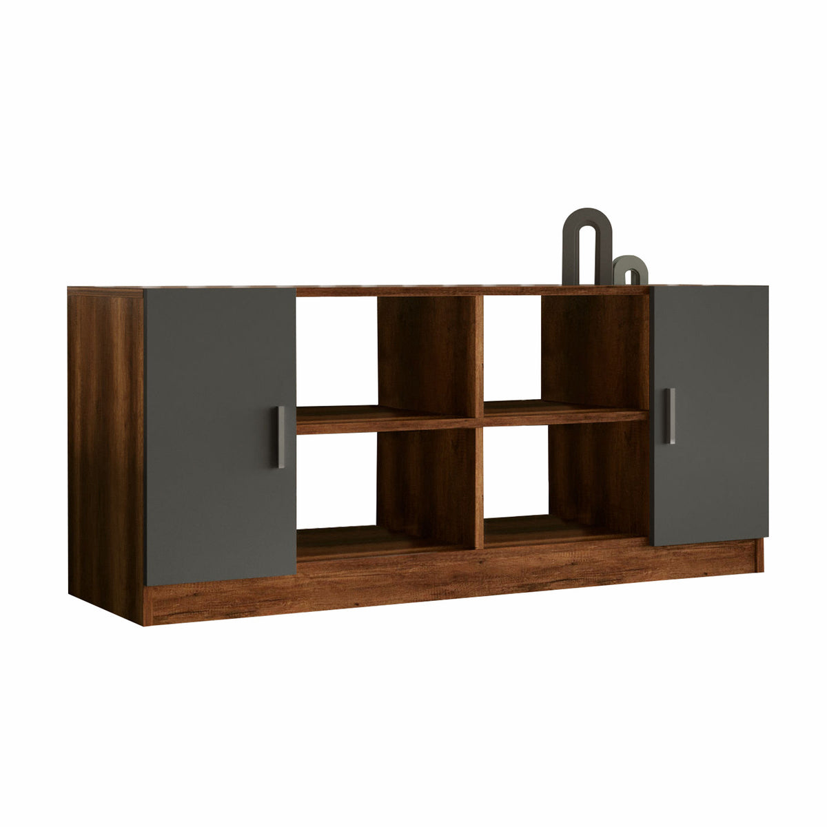 Στήλη Αποθήκευσης Myrthia Καρυδί - Ανθρακί 139.8x46.3x61.8 εκ. Μελαμίνης