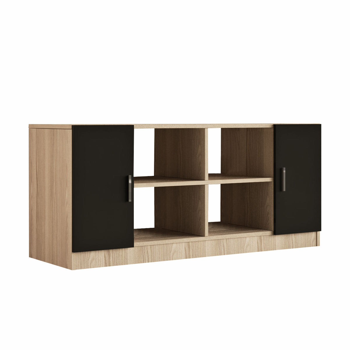 Στήλη Αποθήκευσης Myrthia Δρυς - Μαύρο 139.8x46.3x61.8 εκ. Μελαμίνης - Pakobazaar
