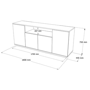 Κονσόλα Glinado Ατλαντικό Πεύκο - Λευκό 180x44.5x75 εκ. Μελαμίνης