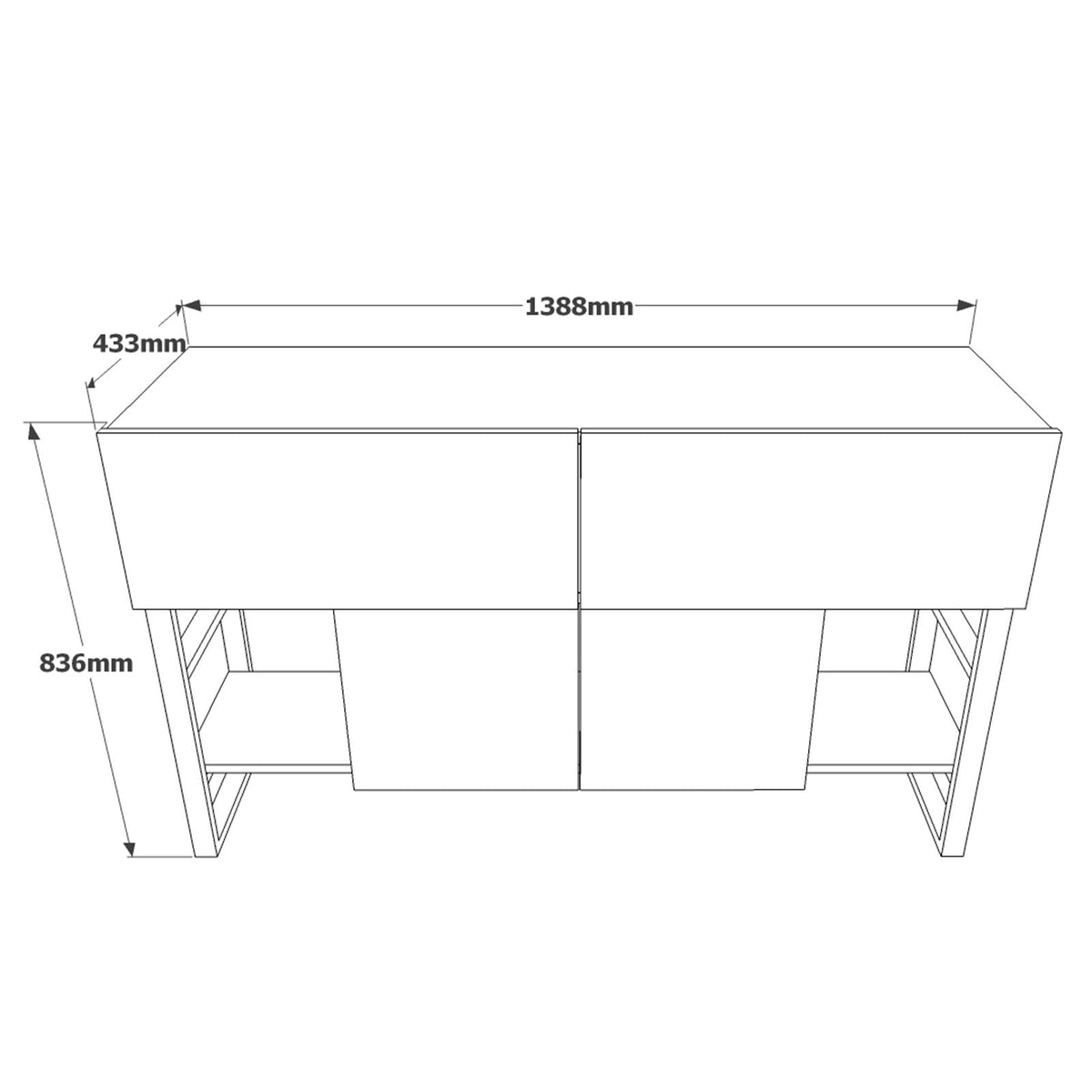 Κονσόλα Gramvousa Ατλαντικό Πεύκο 138.8x43.3x83.6 εκ. Μελαμίνης