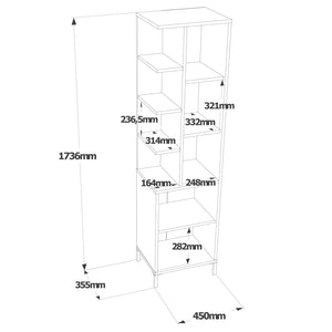 Στήλη Αποθήκευσης Kleftiko Λευκό 45x35.5x173.6 εκ. Μελαμίνης