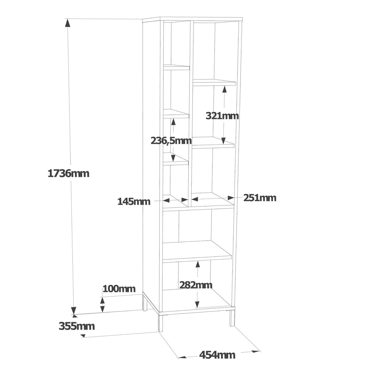 Στήλη Αποθήκευσης Koroni Λευκό 45x35.5x173.6 εκ. Μελαμίνης