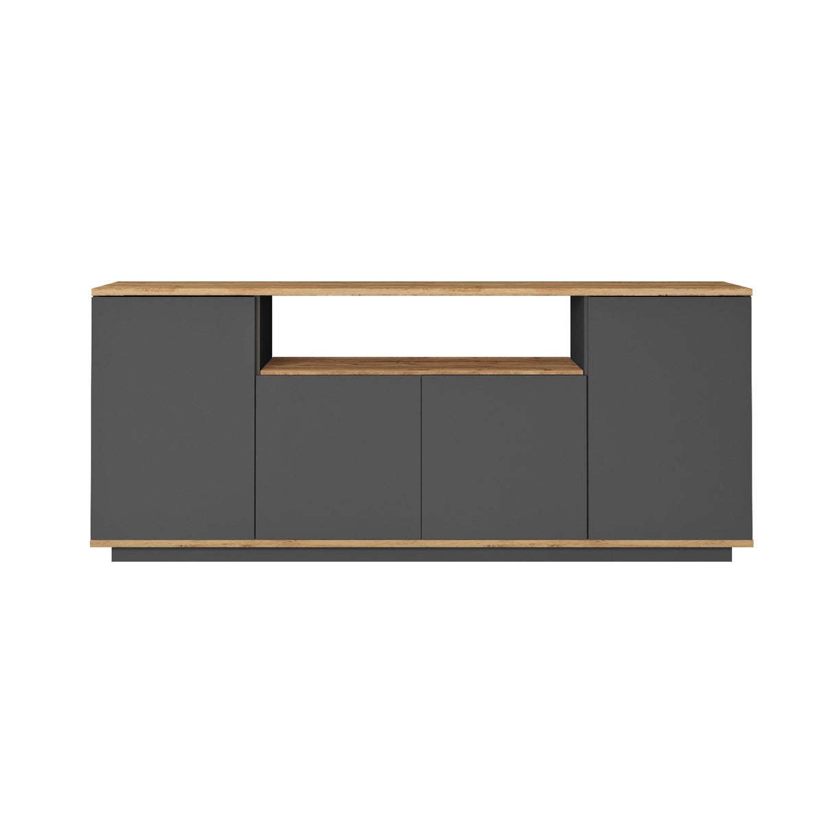 Κονσόλα Glinado Ατλαντικό Πεύκο - Ανθρακί 180x44.5x75 εκ. Μελαμίνης