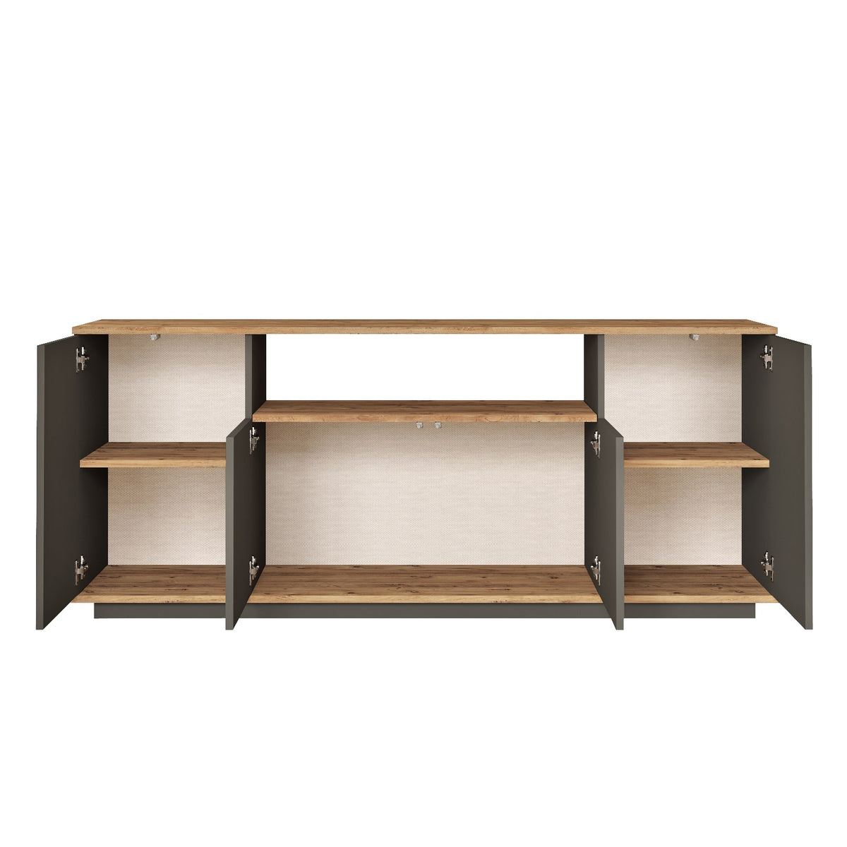 Κονσόλα Glinado Ατλαντικό Πεύκο - Ανθρακί 180x44.5x75 εκ. Μελαμίνης