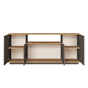 Κονσόλα Glinado Ατλαντικό Πεύκο - Ανθρακί 180x44.5x75 εκ. Μελαμίνης