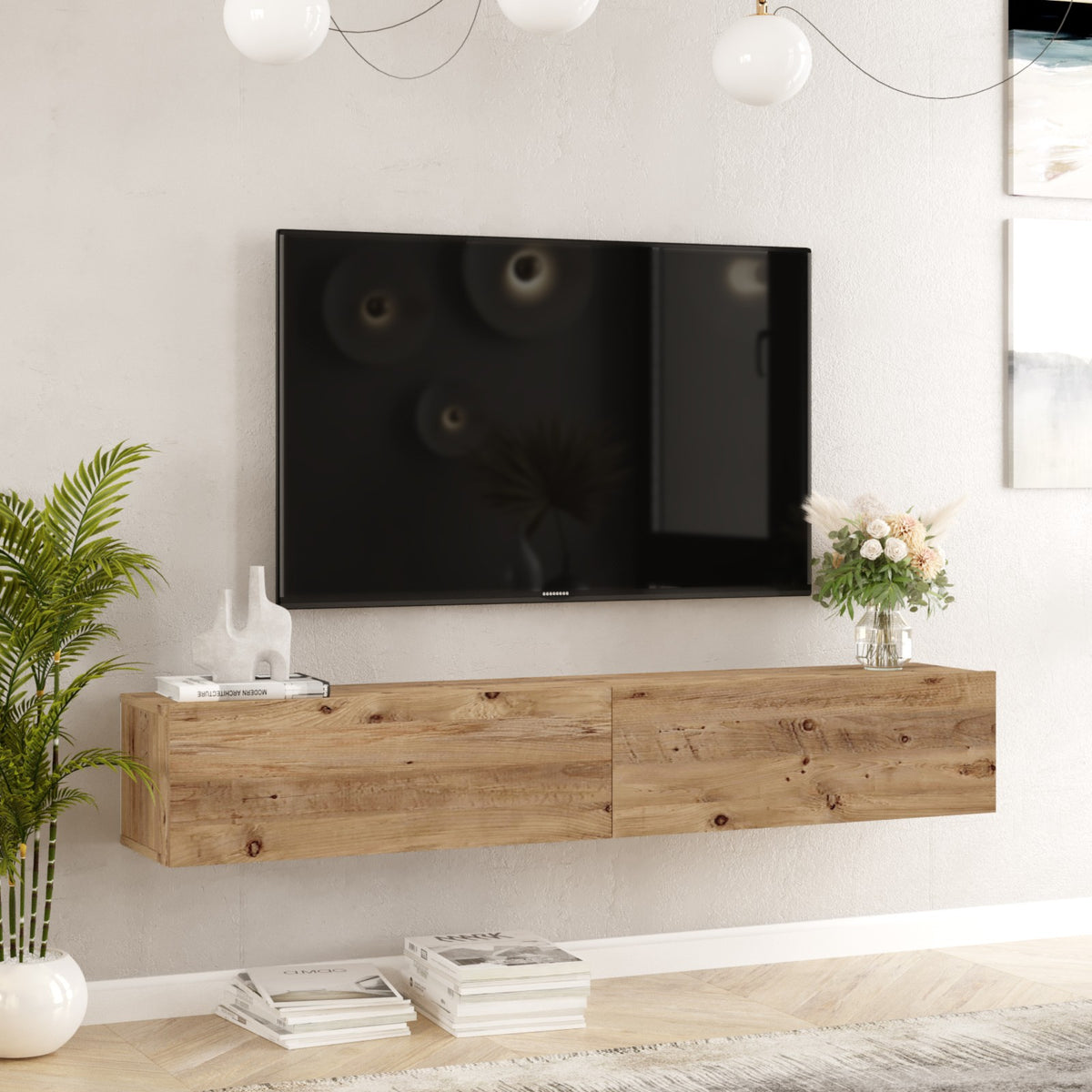 Έπιπλο Τηλεόρασης Atsipopoulo Ατλαντικό Πεύκο 180x31.6x29.6 εκ. Μελαμίνης