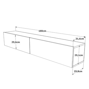 Έπιπλο Τηλεόρασης Atsipopoulo Ατλαντικό Πεύκο 180x31.6x29.6 εκ. Μελαμίνης