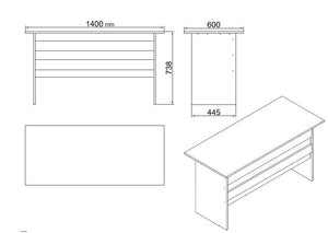 Σετ Γραφείου Palechori Καρυδί - Ανθρακί 140x60x73.8 εκ. Μελαμίνης