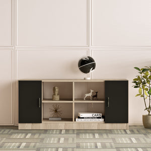 Σετ Γραφείου Paramali Δρυς - Μαύρο 140x60x73.8 εκ. Μελαμίνης