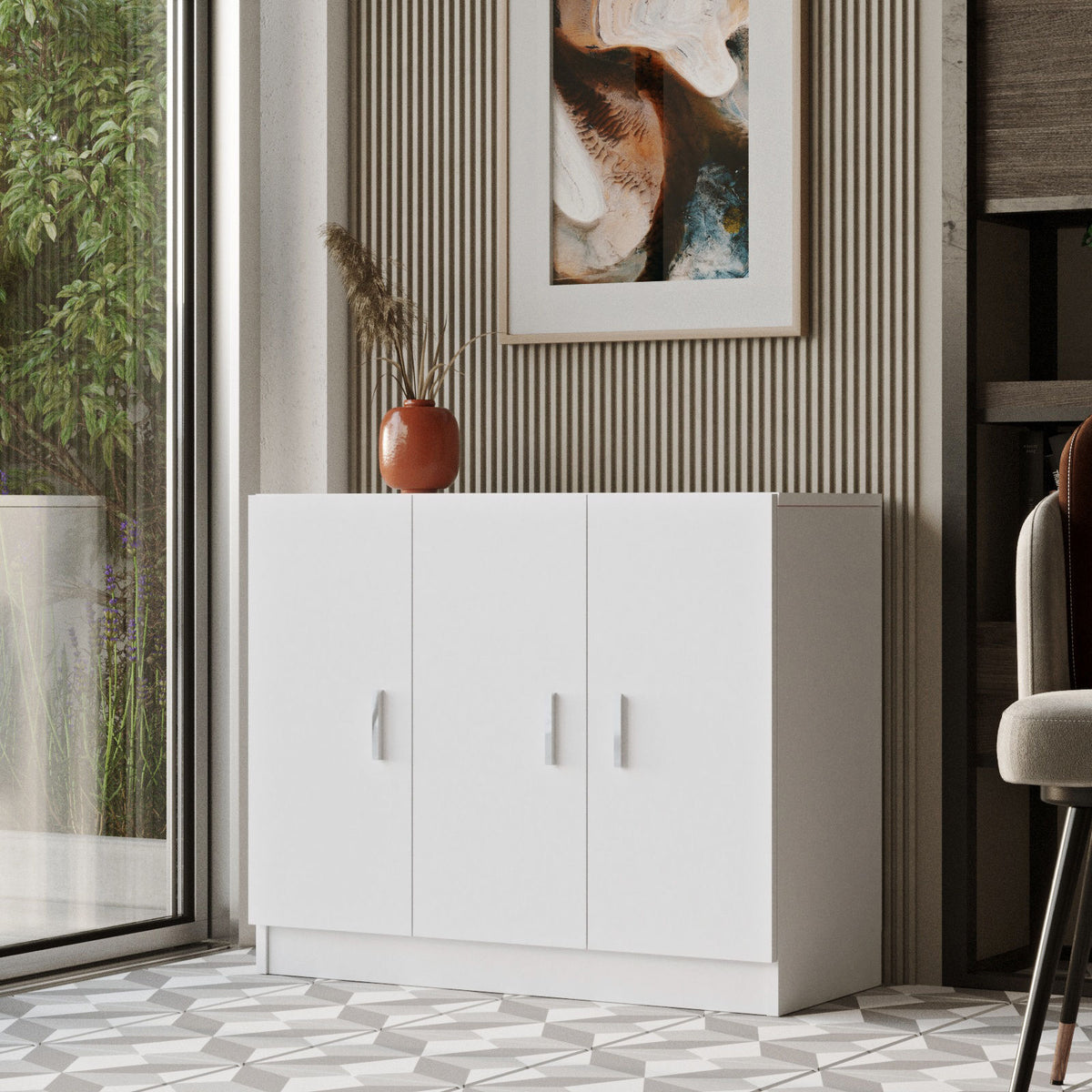 Σετ Γραφείου Paramali Λευκό 140x60x73.8 εκ. Μελαμίνης