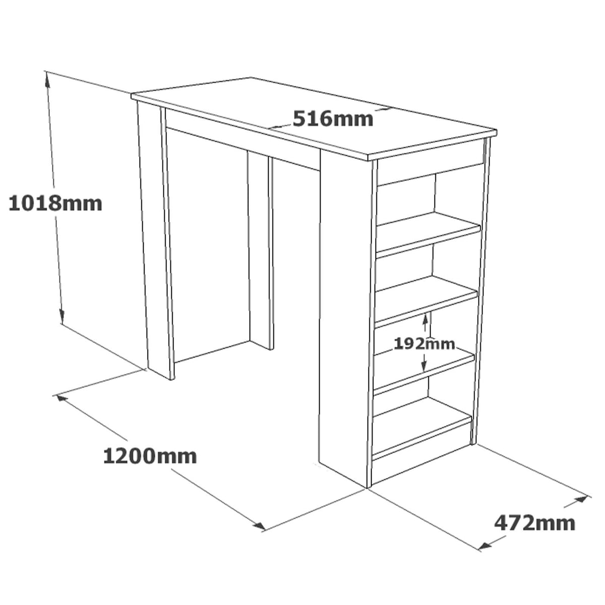 Τραπέζι Μπαρ Psachna Γκρι 120x51.6x101.8 εκ. Μελαμίνης