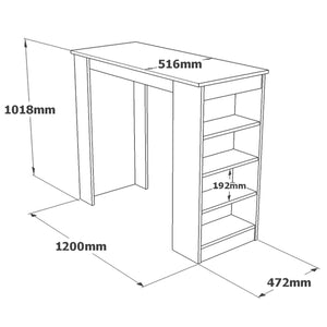 Τραπέζι Μπαρ Psachna Γκρι 120x51.6x101.8 εκ. Μελαμίνης