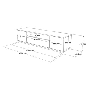 Σετ Σαλονιού Pedi Ατλαντικό Πεύκο - Ανθρακί 180x44.5x44.6 εκ. Μελαμίνης