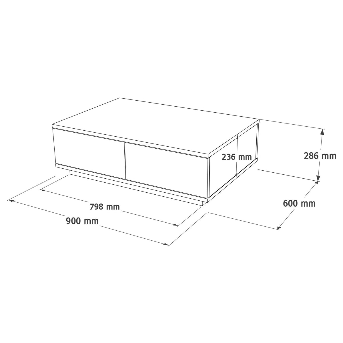 Σετ Σαλονιού Pedi Ατλαντικό Πεύκο - Ανθρακί 180x44.5x44.6 εκ. Μελαμίνης