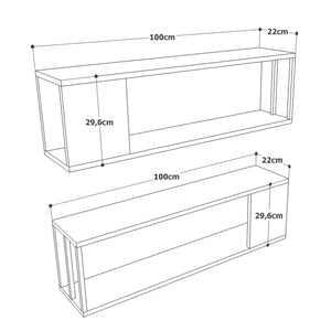 Ράφι Τοίχου Malounta Ατλαντικό Πεύκο 100x22x29.6 εκ. Μελαμίνης