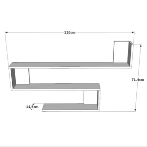 Ράφι Τοίχου Mazotos Ατλαντικό Πεύκο 120x14.5x71.4 εκ. Μελαμίνης