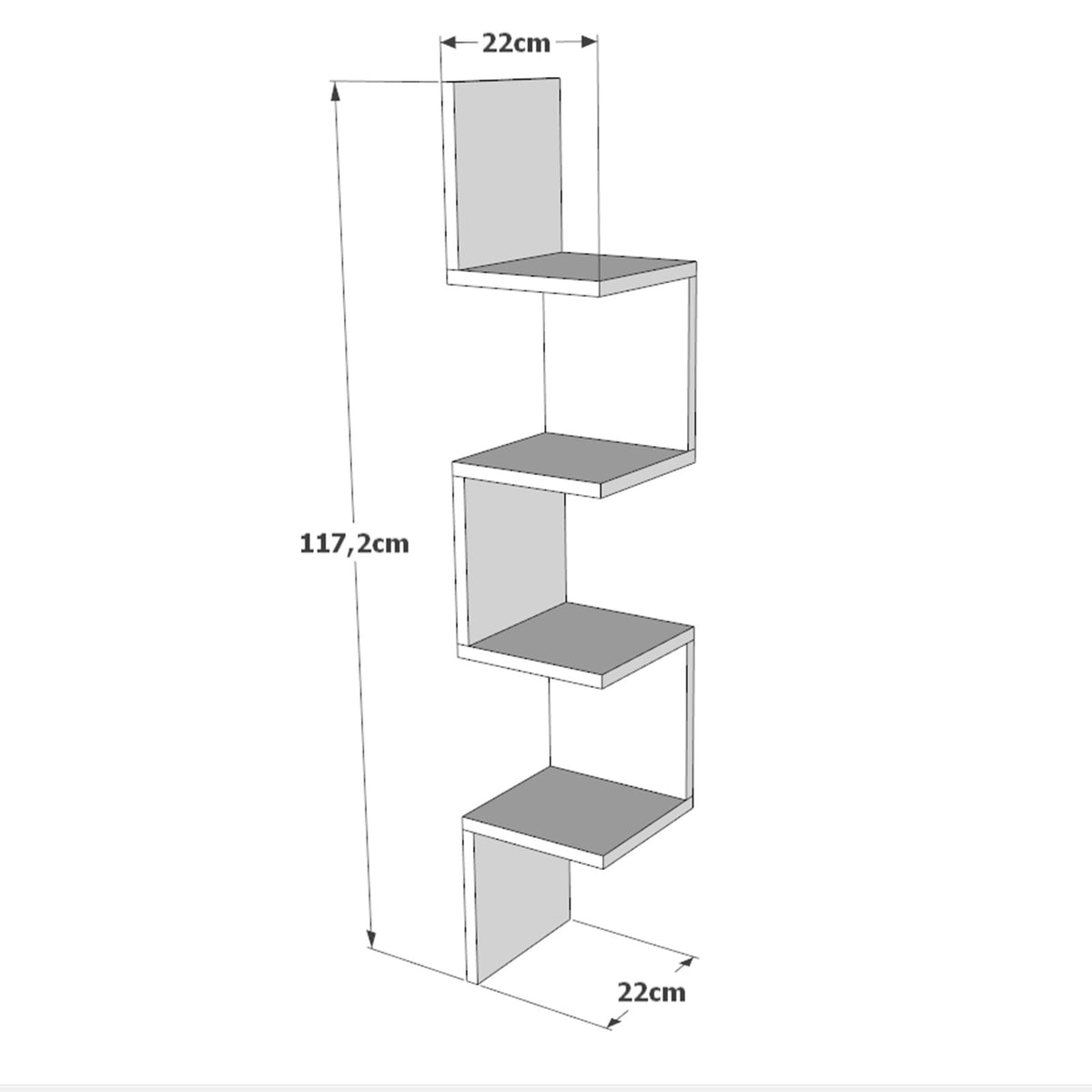 Ράφι Τοίχου Meniko Λευκό 22x22x117.2 εκ. Μελαμίνης