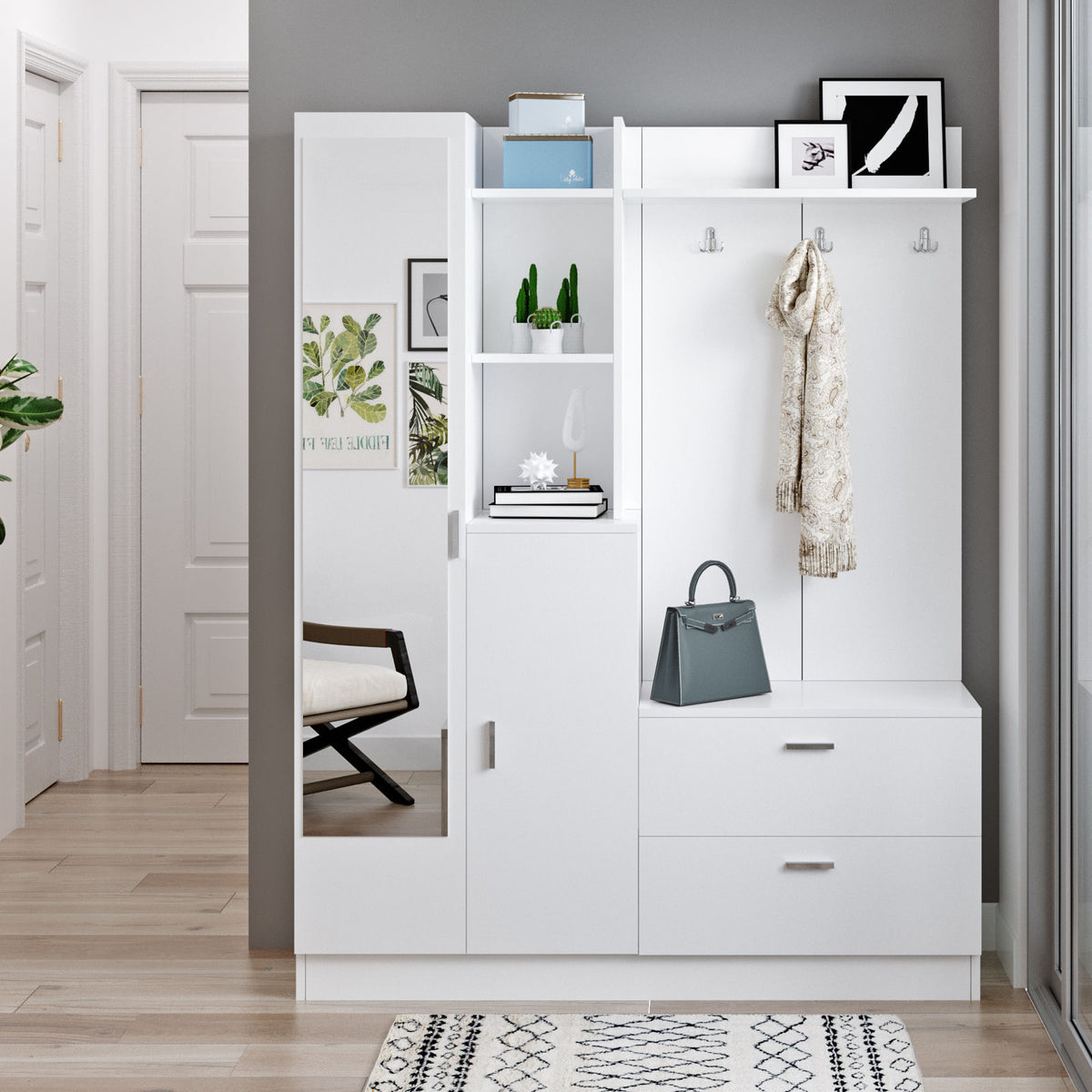 Έπιπλο Εισόδου Itea Λευκό 140x36.8x181.8 εκ. Μελαμίνης