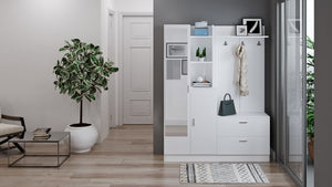Έπιπλο Εισόδου Itea Λευκό 140x36.8x181.8 εκ. Μελαμίνης