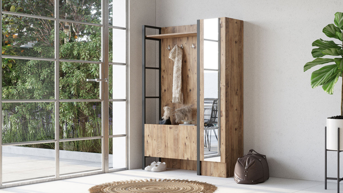 Έπιπλο Εισόδου Stagira Ατλαντικό Πεύκο 125.5x34x180 εκ. Μελαμίνης