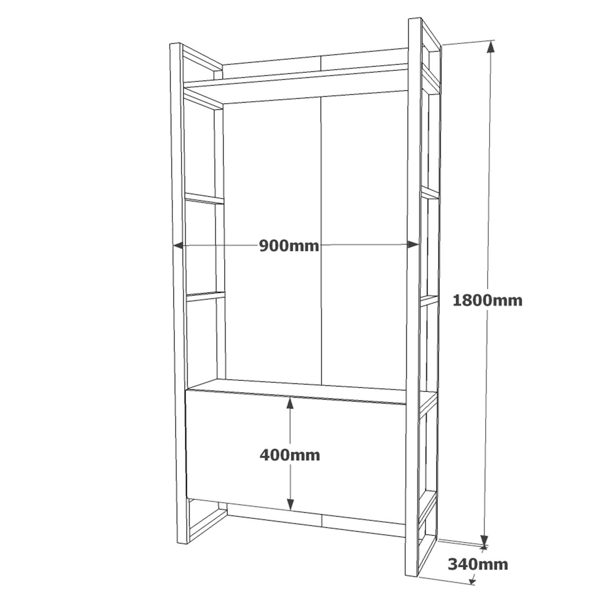 Έπιπλο Εισόδου Stagira Ατλαντικό Πεύκο 125.5x34x180 εκ. Μελαμίνης