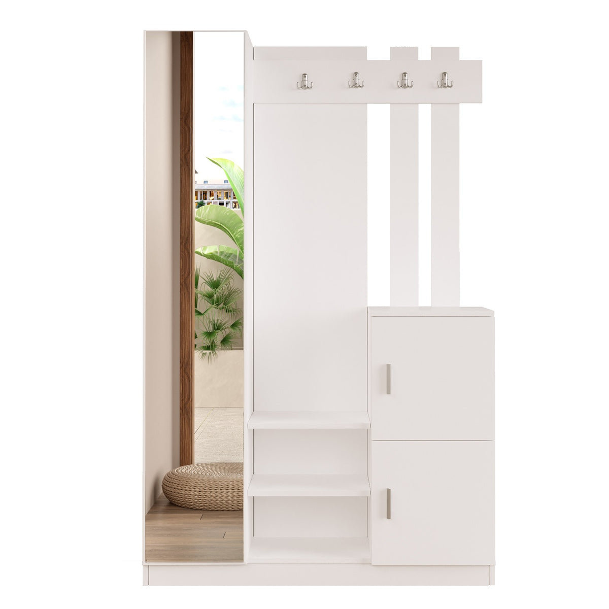 Έπιπλο Εισόδου Ithomi Λευκό 113.6x35x180 εκ. Μελαμίνης