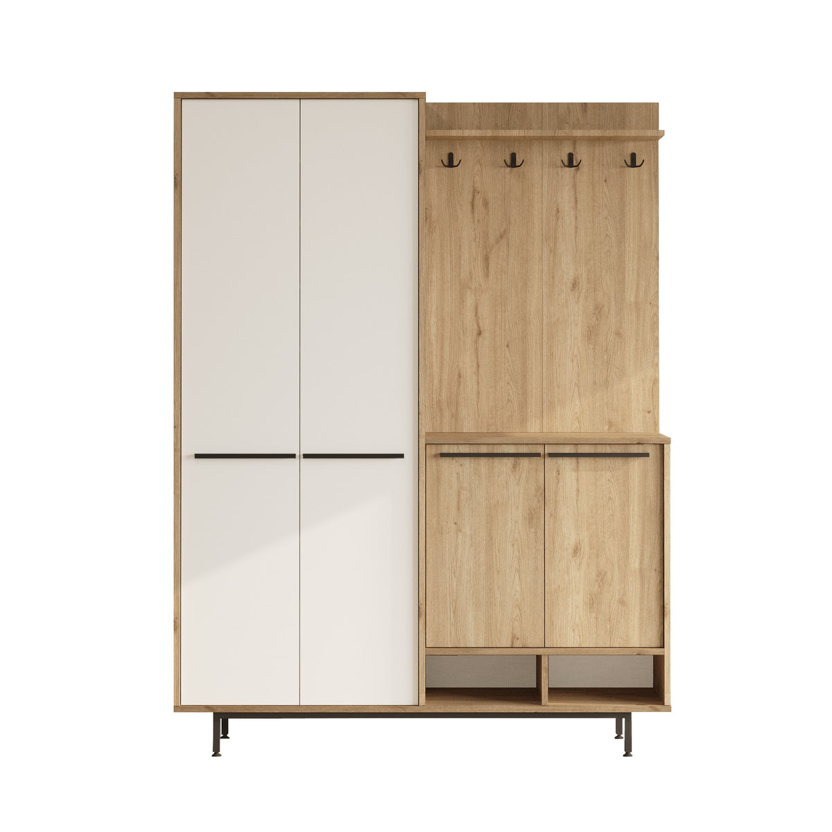 Έπιπλο Εισόδου Kastos Δρυς - Λευκό 147.4x35.5x195.6 εκ. Μελαμίνης