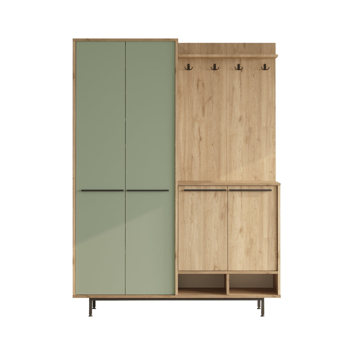 Έπιπλο Εισόδου Kastos Δρυς - Πράσινο 147.4x35.5x195.6 εκ. Μελαμίνης