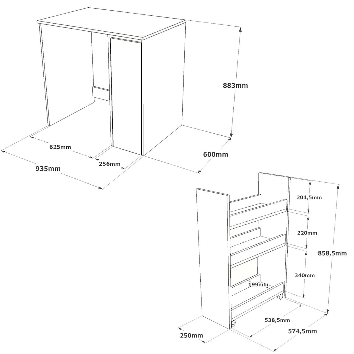 Ντουλάπι Μπάνιου Megalochori Καρυδί - Λευκό 93.5x60x88.3 εκ. Μελαμίνης
