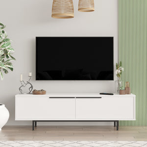 Έπιπλο Τηλεόρασης Alyki Λευκό 160x35.5x45.1 εκ. Μελαμίνης