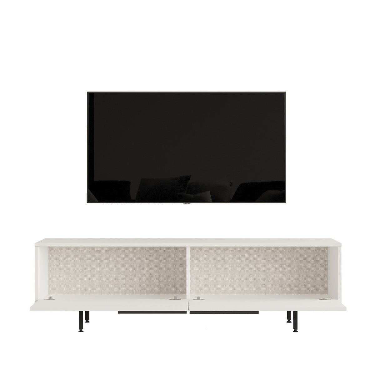 Έπιπλο Τηλεόρασης Alyki Λευκό 160x35.5x45.1 εκ. Μελαμίνης