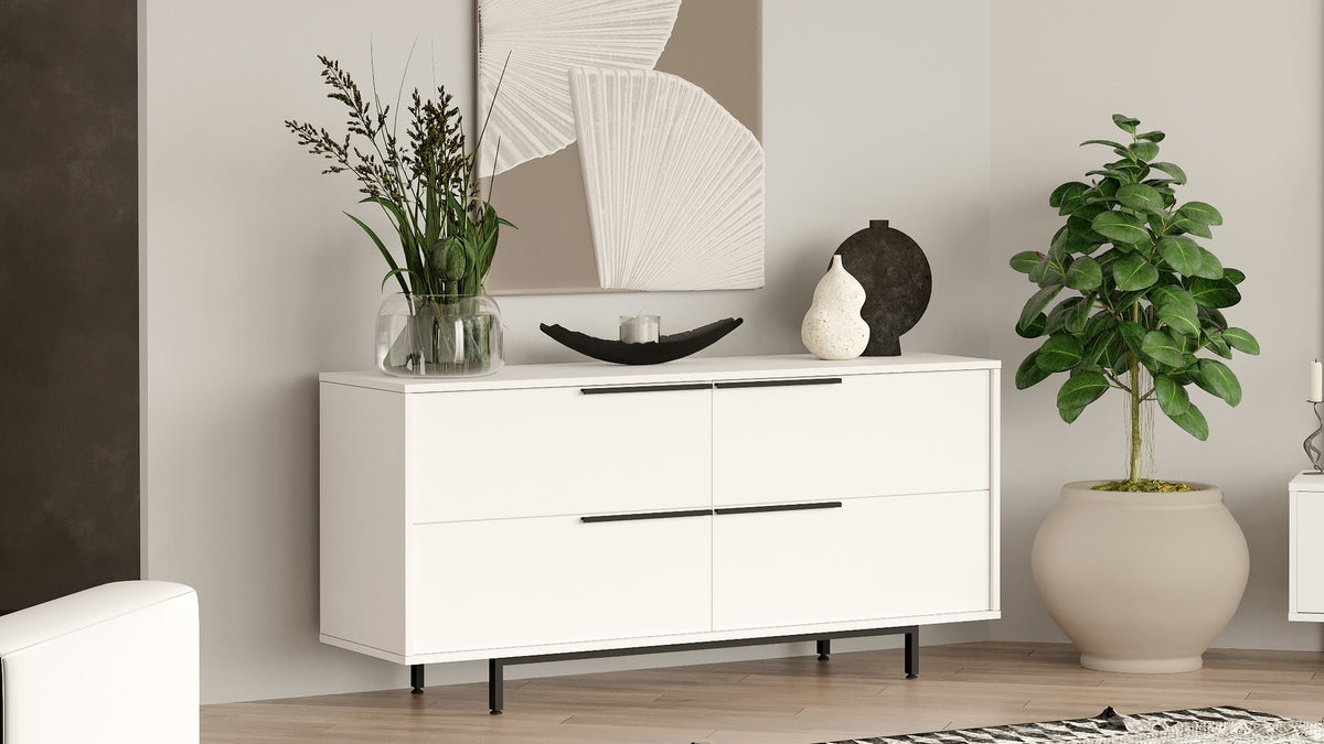 Κονσόλα Agridia Λευκό 160x44.5x74.3 εκ. Μελαμίνης