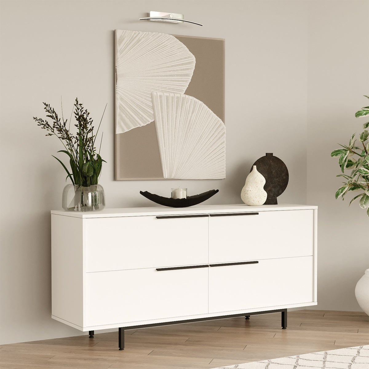 Κονσόλα Agridia Λευκό 160x44.5x74.3 εκ. Μελαμίνης
