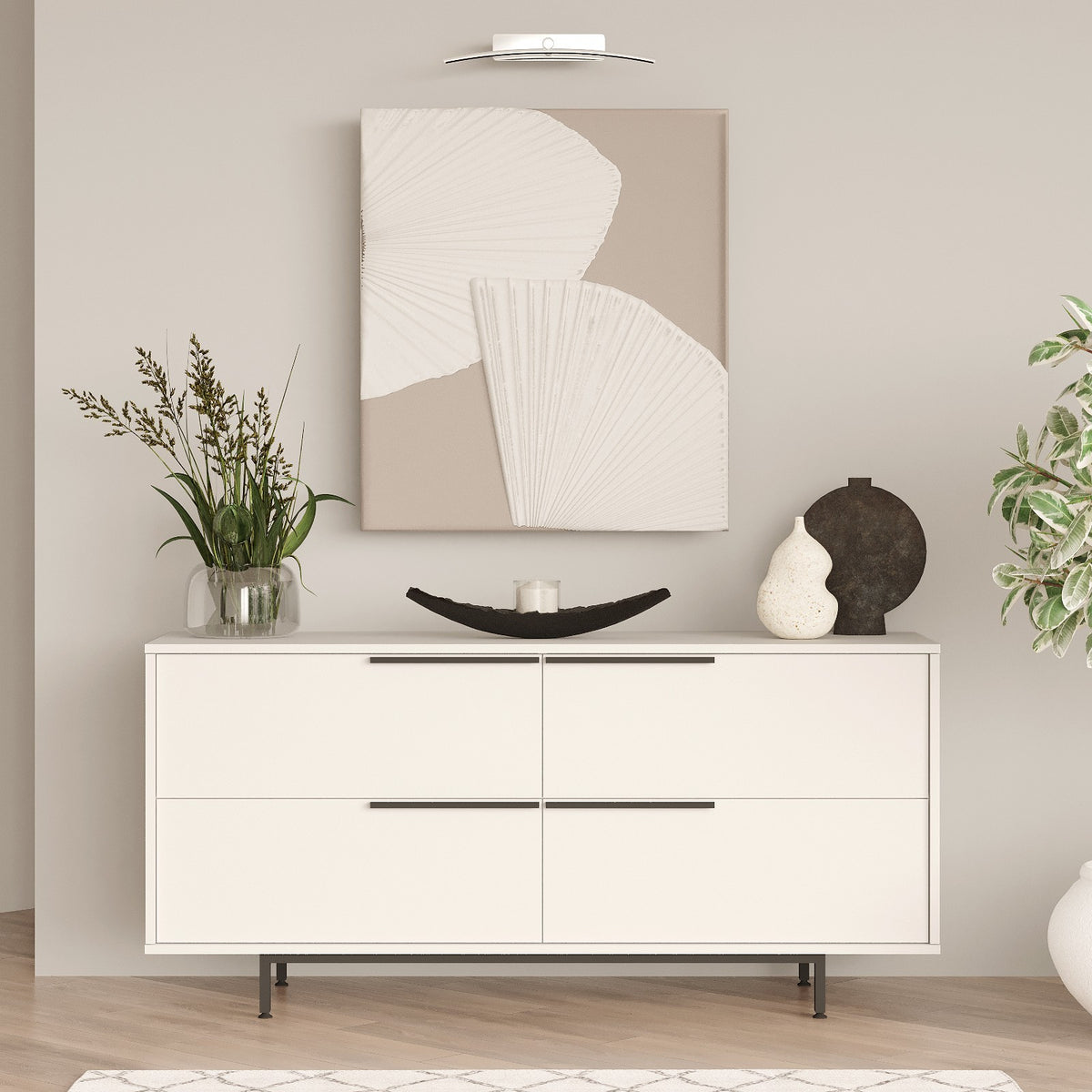Κονσόλα Agridia Λευκό 160x44.5x74.3 εκ. Μελαμίνης