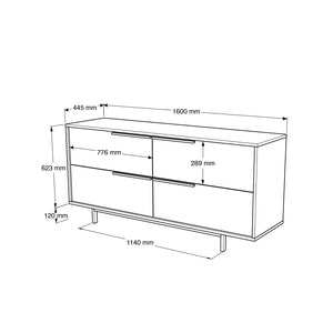 Κονσόλα Agridia Λευκό 160x44.5x74.3 εκ. Μελαμίνης