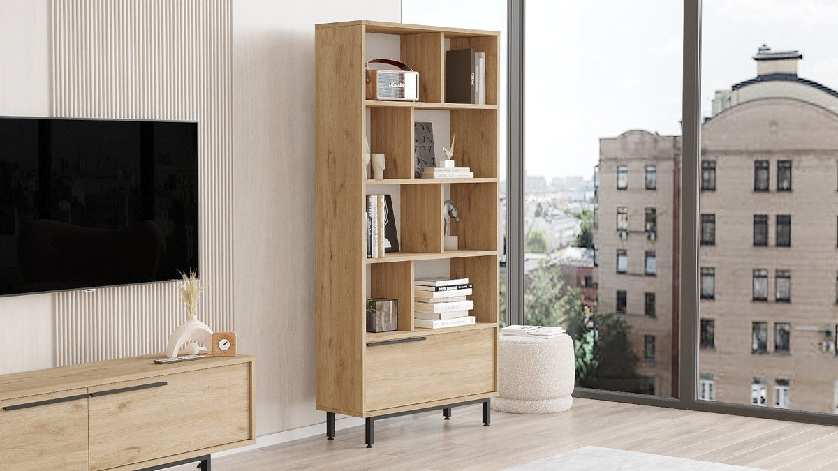 Βιβλιοθήκη Anopoli Καρυδί 83.9x29.5x175.6 εκ. Μελαμίνης
